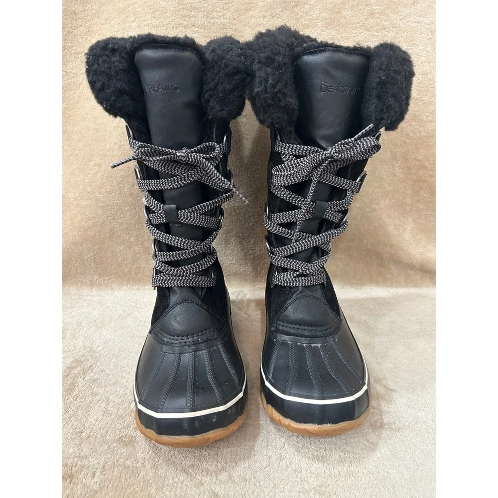 Bear paw Womens 8 Denali Insulated Waterproof Winter Lace Up Boots Black